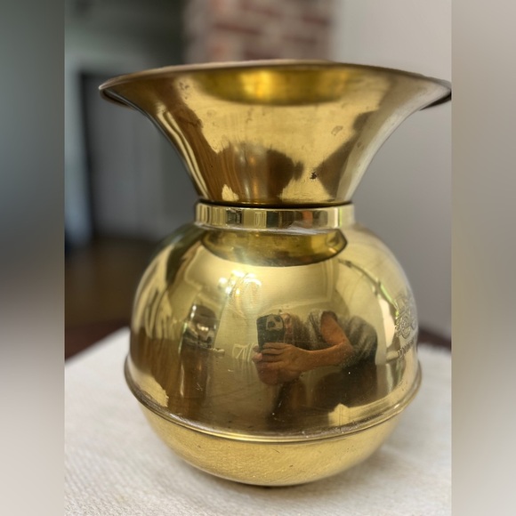 Union Pacific Railroad Brass Spittoon Embossed Home Decor Train Weighted Bottom - Picture 4 of 11